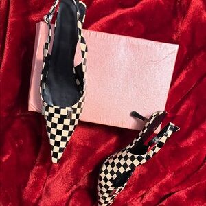Checkered Slingback Heels